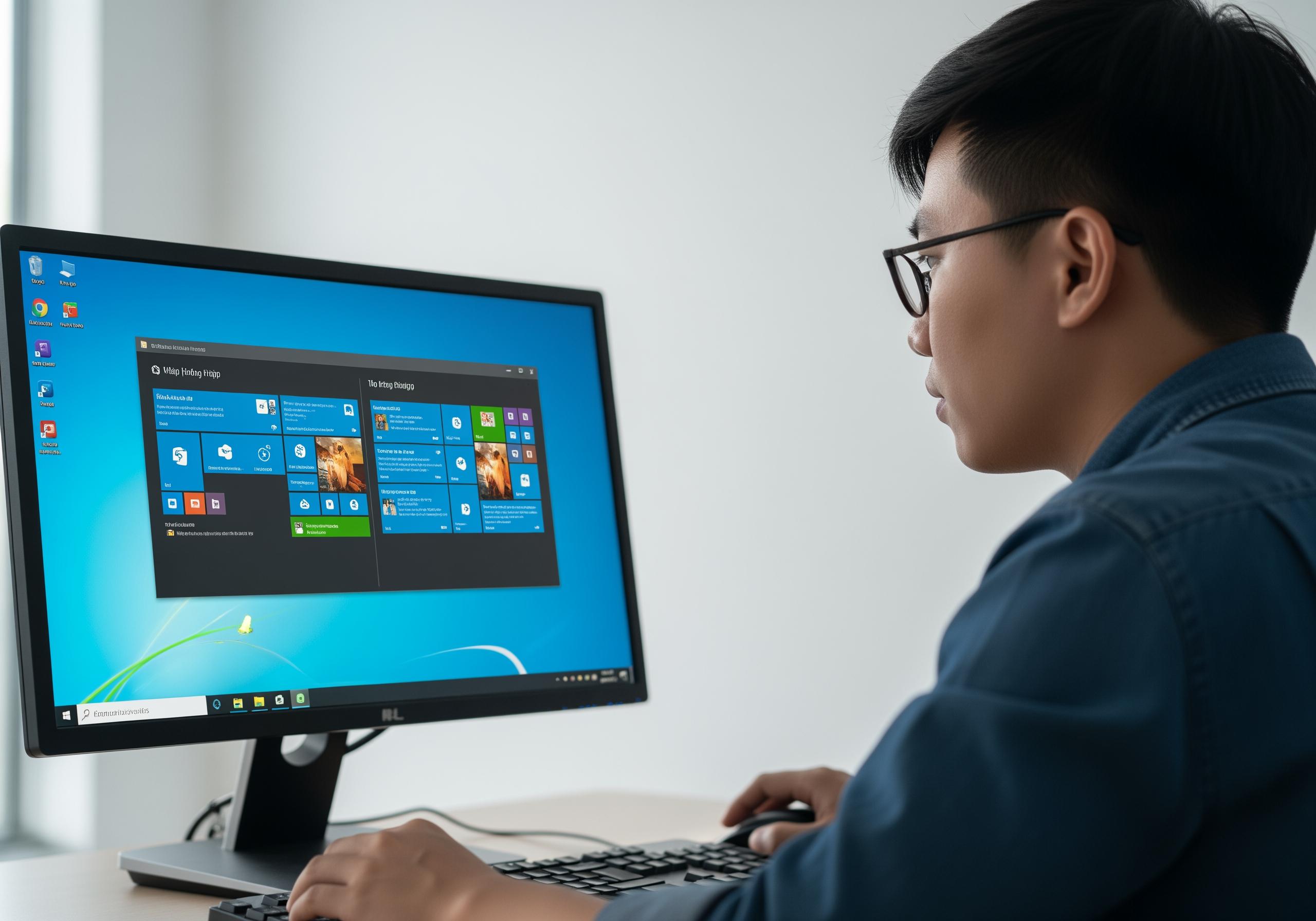 cách chia màn hình máy tính làm 2 win 7